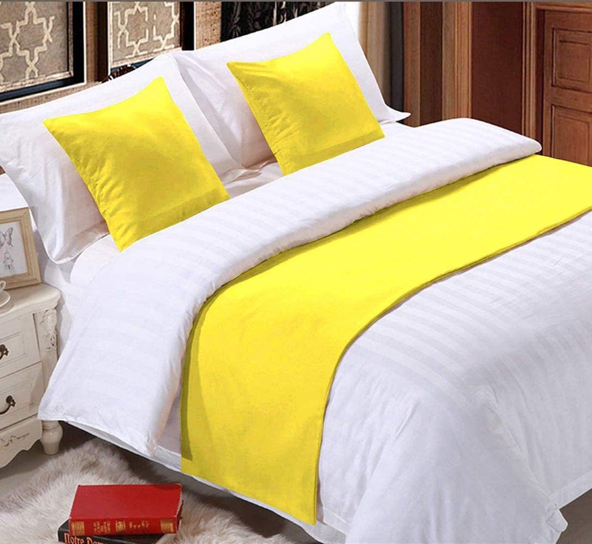 1 Piece Bed Runner Scarf Protector SDipcover Bed Decorative Scarf for Bedroom Hotel Wedding Room - 600 TC-100% Egyptian Cotton, Solid (King, Red)