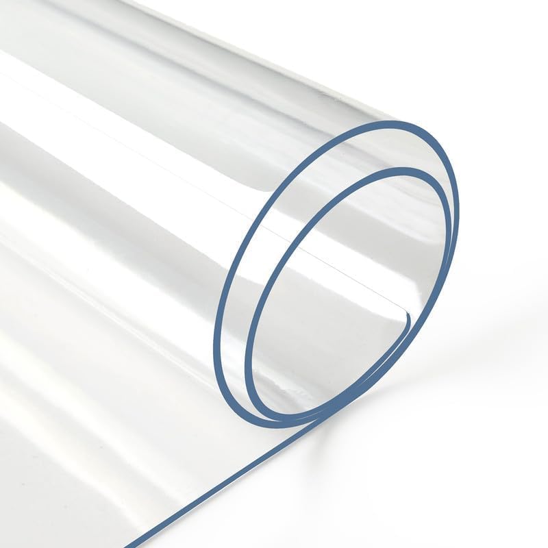 Deep Dream 2.0mm Thick 48 Inches Clear Round Table Protector, Round Table Cover, Tablecloth Protector, Table Protector for Dining Room Table & Office