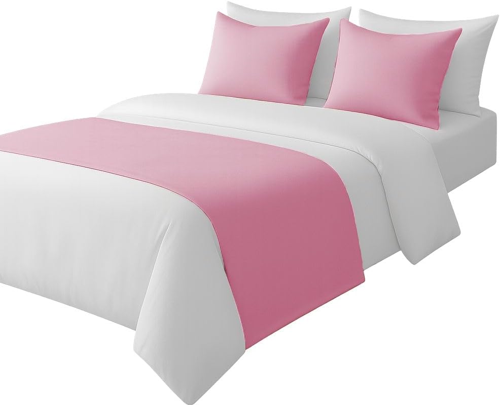 100% Egyptian Cotton Bed Runner Taupe Solid King Size (102x20) 3 Piece Decorative Bed Scarf for Bedroom Hotel Wedding Room with 2 Pillow Shame