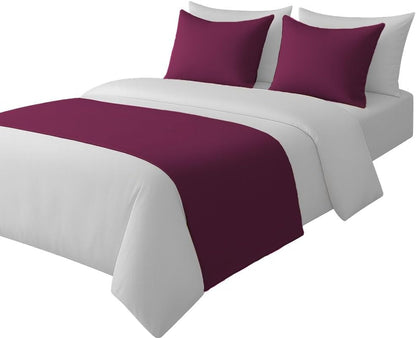 100% Egyptian Cotton Bed Runner Taupe Solid King Size (102x20) 3 Piece Decorative Bed Scarf for Bedroom Hotel Wedding Room with 2 Pillow Shame