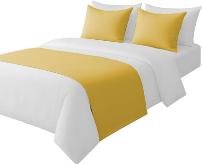 100% Egyptian Cotton Bed Runner Taupe Solid King Size (102x20) 3 Piece Decorative Bed Scarf for Bedroom Hotel Wedding Room with 2 Pillow Shame