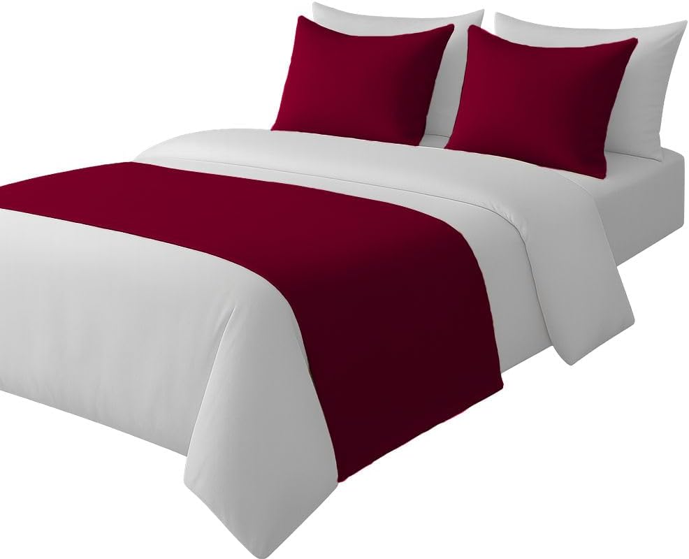 100% Egyptian Cotton Bed Runner Chocolate Solid California King Size (108x20) 1 Piece Decorative Bed Scarf for Bedroom Hotel Wedding Room