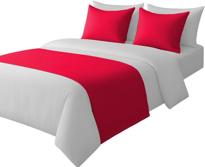 100% Egyptian Cotton Bed Runner Taupe Solid King Size (102x20) 3 Piece Decorative Bed Scarf for Bedroom Hotel Wedding Room with 2 Pillow Shame