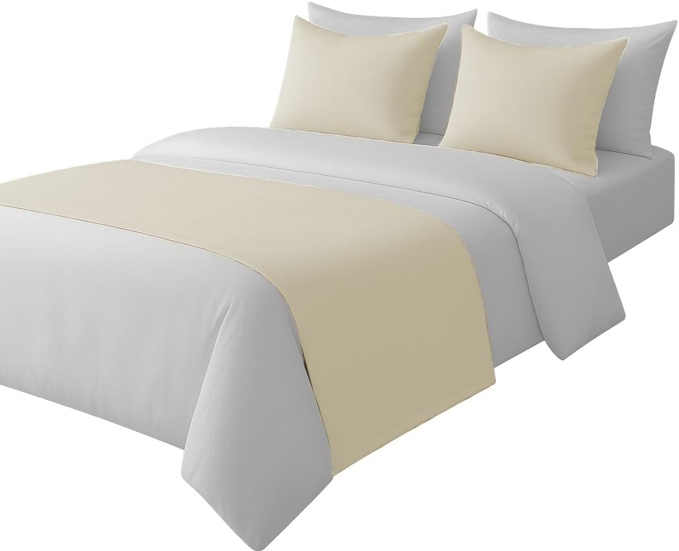 100% Egyptian Cotton Bed Runner Chocolate Solid California King Size (108x20) 1 Piece Decorative Bed Scarf for Bedroom Hotel Wedding Room