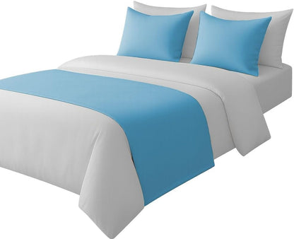 100% Egyptian Cotton Bed Runner Taupe Solid King Size (102x20) 3 Piece Decorative Bed Scarf for Bedroom Hotel Wedding Room with 2 Pillow Shame