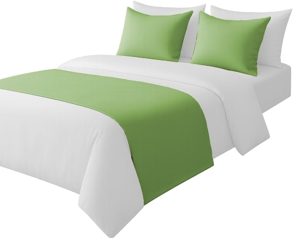 100% Egyptian Cotton Bed Runner Taupe Solid King Size (102x20) 3 Piece Decorative Bed Scarf for Bedroom Hotel Wedding Room with 2 Pillow Shame