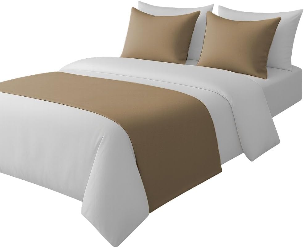 100% Egyptian Cotton Bed Runner Chocolate Solid California King Size (108x20) 1 Piece Decorative Bed Scarf for Bedroom Hotel Wedding Room