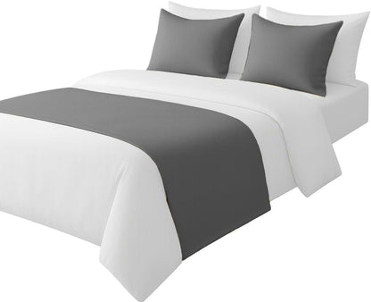 100% Egyptian Cotton Bed Runner Taupe Solid King Size (102x20) 3 Piece Decorative Bed Scarf for Bedroom Hotel Wedding Room with 2 Pillow Shame