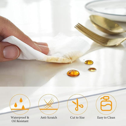 Deep Dream 2.0mm Thick 48 Inches Clear Round Table Protector, Round Table Cover, Tablecloth Protector, Table Protector for Dining Room Table & Office