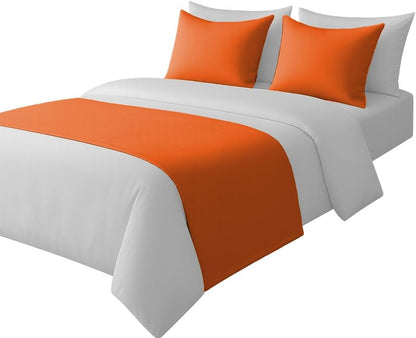 100% Egyptian Cotton Bed Runner Taupe Solid King Size (102x20) 3 Piece Decorative Bed Scarf for Bedroom Hotel Wedding Room with 2 Pillow Shame