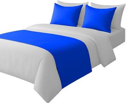 100% Egyptian Cotton Bed Runner Taupe Solid King Size (102x20) 3 Piece Decorative Bed Scarf for Bedroom Hotel Wedding Room with 2 Pillow Shame