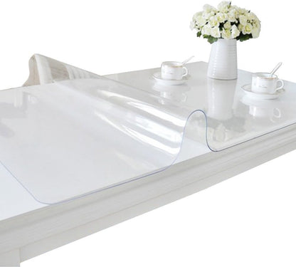 ETECHMART Clear Round Table Cover Protector 48'', 2.0mm Thick Vinyl Waterproof Transparent Table Protector, Non-Slip Heat Resistant Clear Plastic Table Cover Protector for Coffee Table Hard Floor