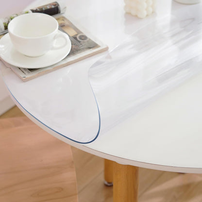 54 Inch Round Clear Table Cover Protector, Clear Round Protector for Dining Room Table, 1.5mm Thick Waterproof Round Plastic Vinyl Table Pad