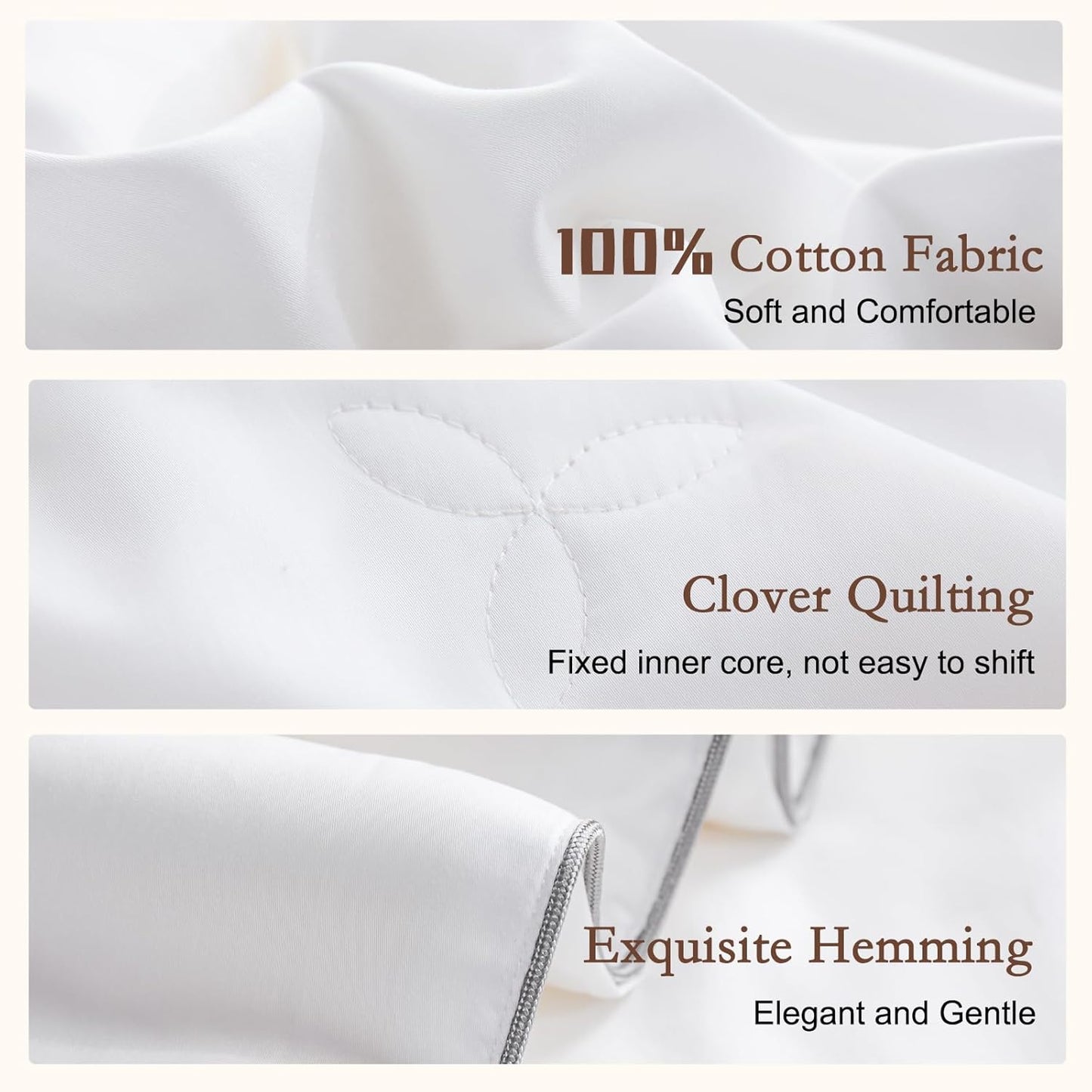 YOUR MOON Pure Mulberry Silk Comforter Queen Size for All Season,100% Natural Long Strand Silk Fill Duvet, Luxury Bedding, Noiseless Cotton Shell (White)