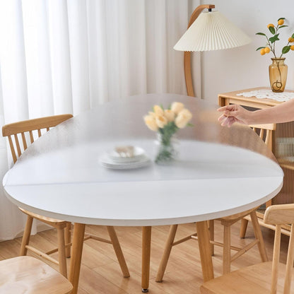 54 Inch Round Clear Table Cover Protector, Clear Round Protector for Dining Room Table, 1.5mm Thick Waterproof Round Plastic Vinyl Table Pad