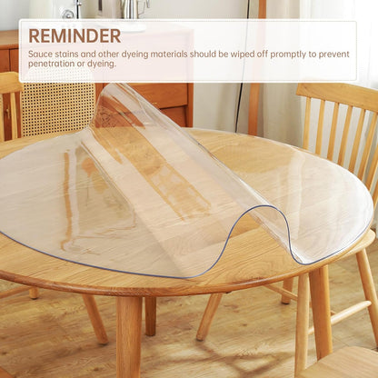 Warmstar Clear Table Protector 2mm Thick, Dia.48 Inch Round Table Cover Protector, Plastic Table Cover, Clear Desk Mat Desk Pad, Desk Protector Mat for Coffee Table, Writing Desk, Dining Room