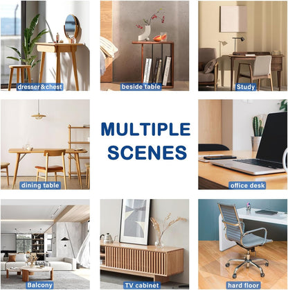 60 Inch Diameter Clear Round Plastic Table Cover Vinyl Tablecloth Clear PVC Placemats Circle Desk Pad Dining Coffee Table Wood Furniture Protector Wipeable Water Resistant Table Runner Protector