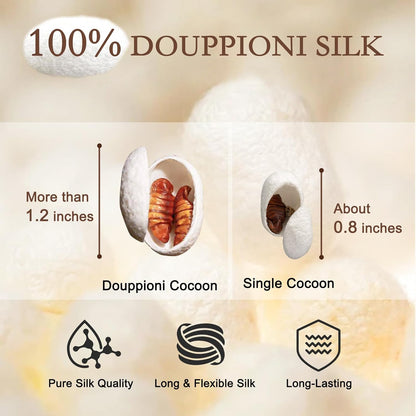 YOUR MOON Pure Mulberry Silk Comforter Queen Size for All Season,100% Natural Long Strand Silk Fill Duvet, Luxury Bedding, Noiseless Cotton Shell (White)