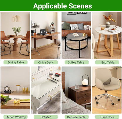 ETECHMART Clear Round Table Cover Protector 48'', 2.0mm Thick Vinyl Waterproof Transparent Table Protector, Non-Slip Heat Resistant Clear Plastic Table Cover Protector for Coffee Table Hard Floor