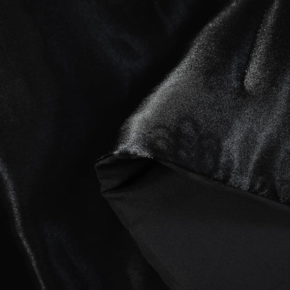 Whale Flotilla 3-Piece Reversible Silky Soft King Size Comforter Bedding Set, Luxurious Satin Comforters Oversized with 2 Satin Pillowcases, Lightweight Duvet for All Seasons, Black