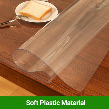 ETECHMART Clear Round Table Cover Protector 48'', 2.0mm Thick Vinyl Waterproof Transparent Table Protector, Non-Slip Heat Resistant Clear Plastic Table Cover Protector for Coffee Table Hard Floor