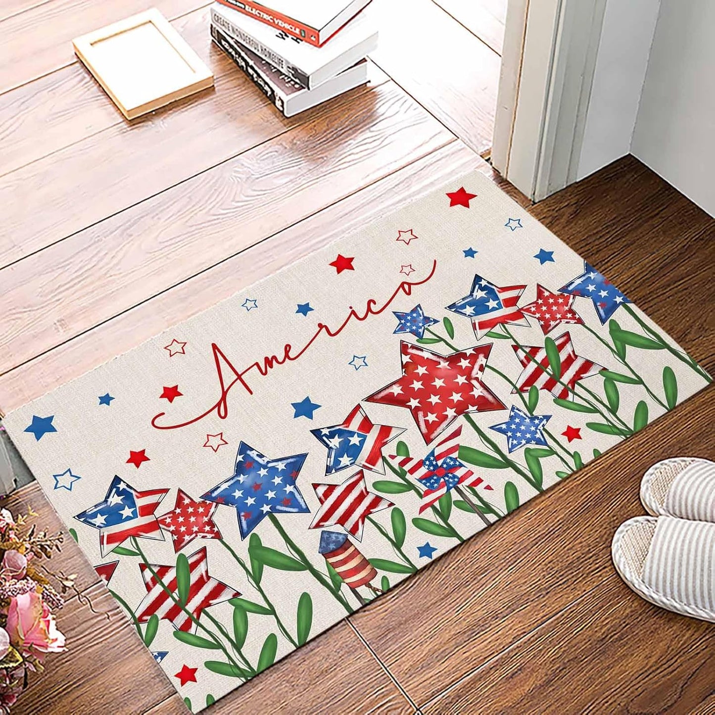 Spring Summer Kitchen Rugs and Mats Set of 2 Green Eucalyptus Leaves Kitchen Sink Mat Watercolor Ferns Plants Non-Slip Area Runner Rug,Washable Floor Mat for Home Dining Room Office 16"x24"+16"x47"