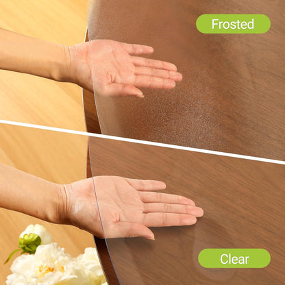 ETECHMART Clear Round Table Cover Protector 48'', 2.0mm Thick Vinyl Waterproof Transparent Table Protector, Non-Slip Heat Resistant Clear Plastic Table Cover Protector for Coffee Table Hard Floor